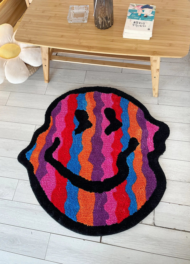 Smiloop - Alfombra Con Sonrisa Retorcida Para La Decoración Del Hogar