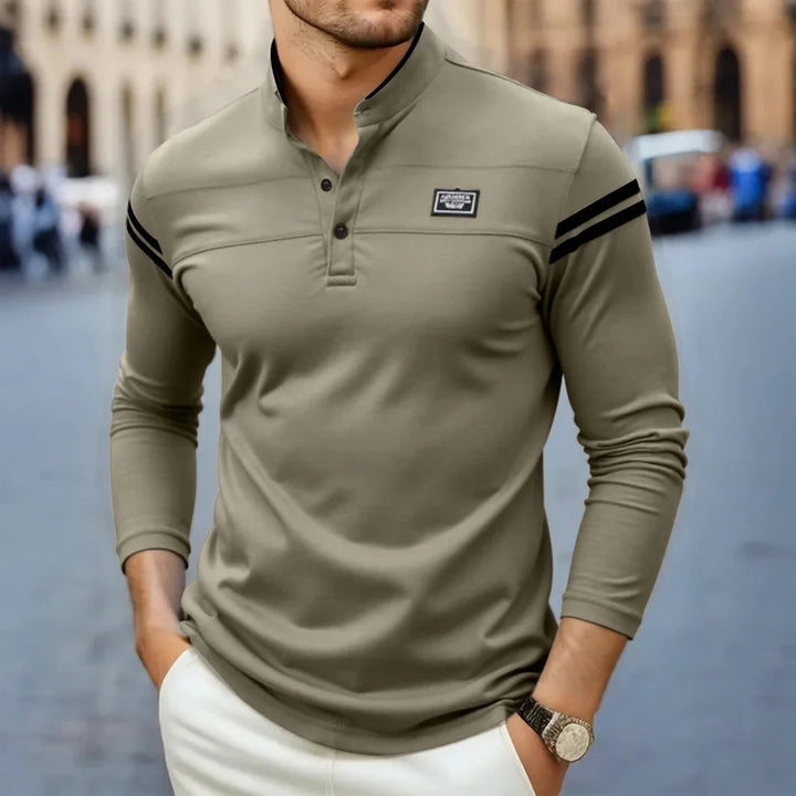 Grayson - Camisa Informal De Manga Larga Con Rayas En Los Hombros