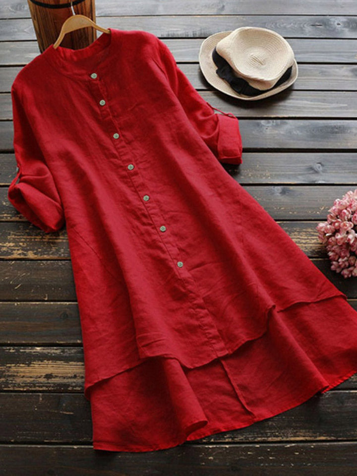 Haleena - Vestido Camisero Informal De Lino