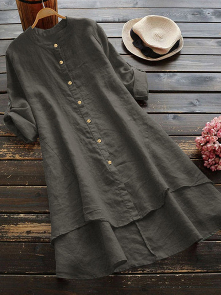 Haleena - Vestido Camisero Informal De Lino