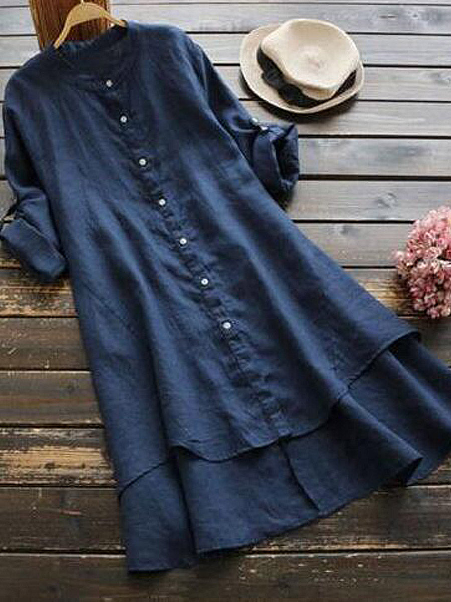 Haleena - Vestido Camisero Informal De Lino