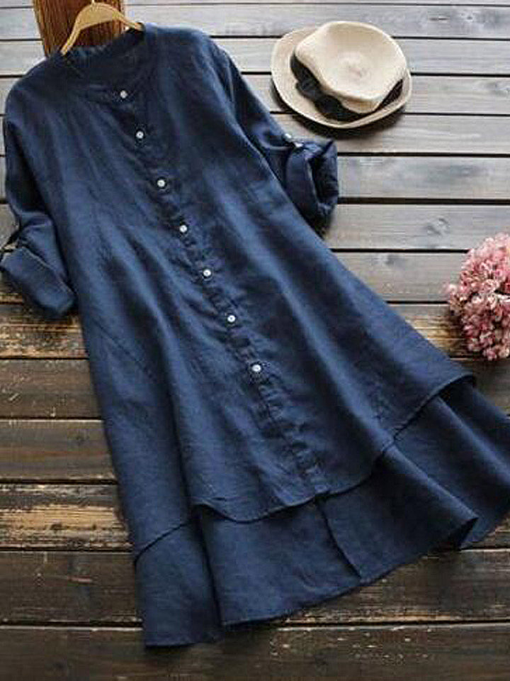 Haleena - Vestido Camisero Informal De Lino