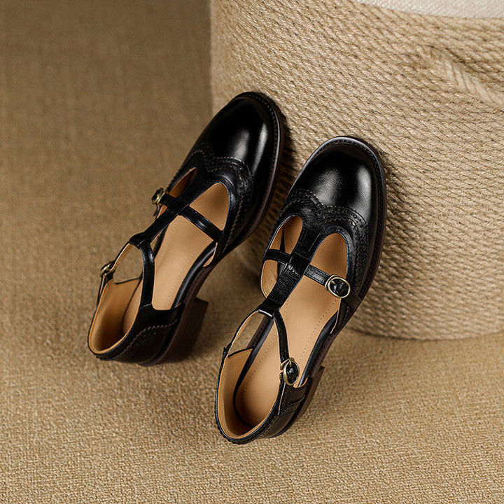 Anieka - Zapatos Mary Jane Con Cordones en Forma de T