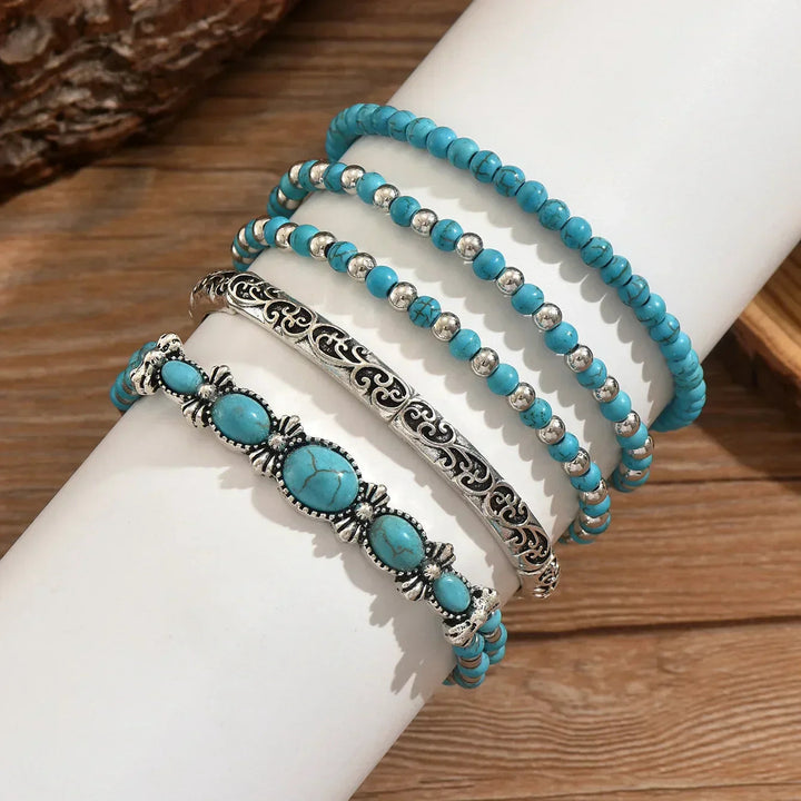 Nilay - Pulseras De Turquesa De Estilo Boho