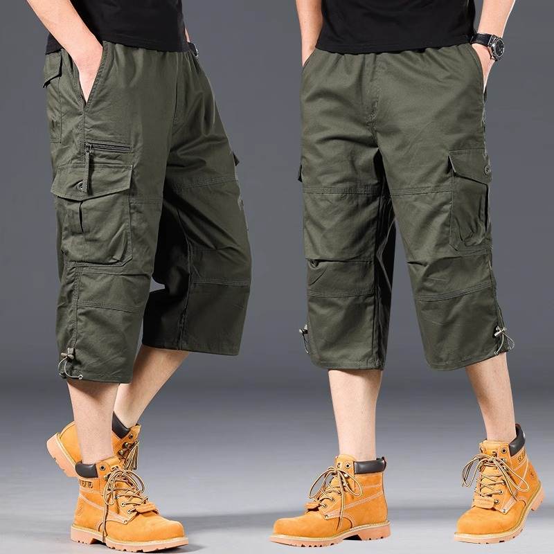 Esman - Pantalones Cortos Cargo con Cintura Elástica