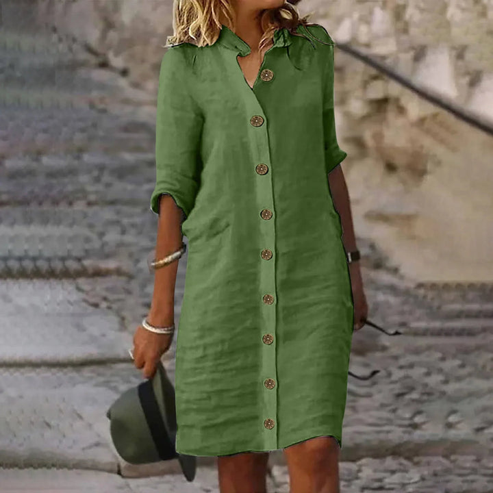 Hannika - Vestido Camisero Midi Informal