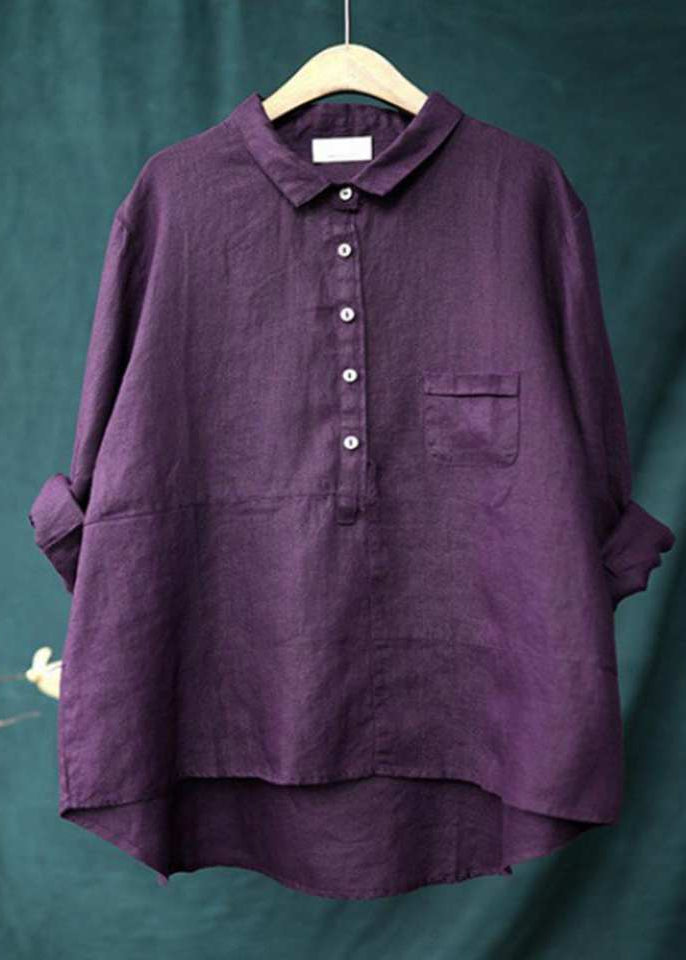 Winona - Camisa de Manga Larga y Bolsillo Delantero con Botones
