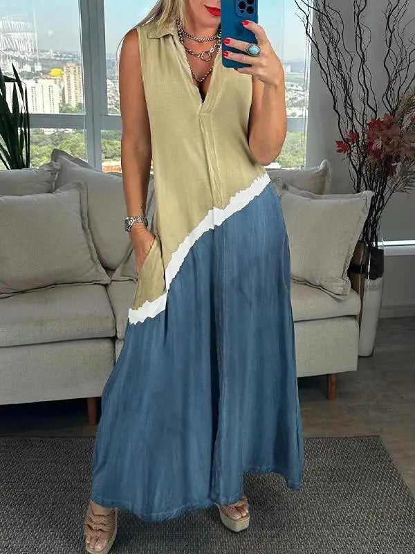 Meleana -  Vestido sin Mangas con Cuello en V