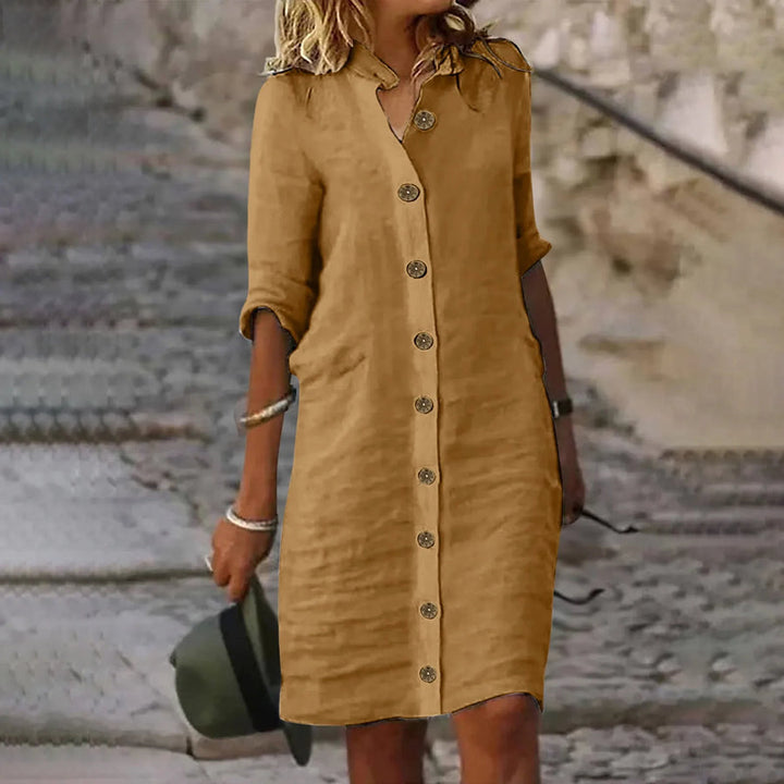 Hannika - Vestido Camisero Midi Informal