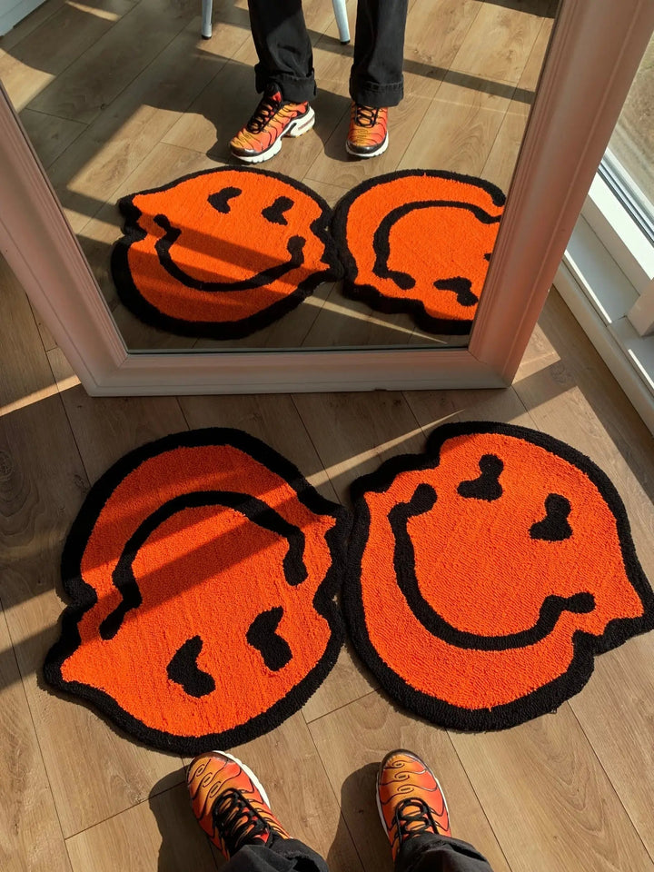 Smiloop - Alfombra Con Sonrisa Retorcida Para La Decoración Del Hogar