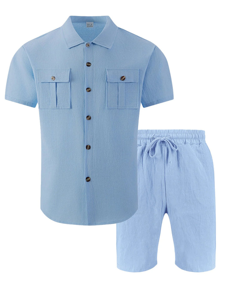 Jalo - Conjunto De Dos Piezas De Lino De Estilo Informal
