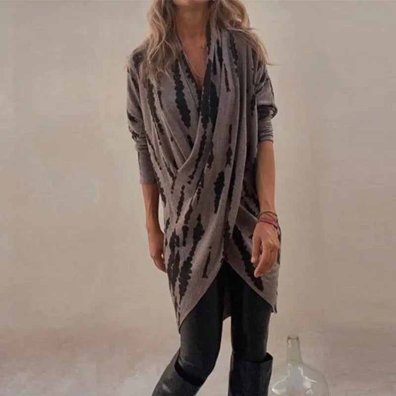 Makayla - Vestido Holgado con Cuello en V, Múltiples Hebillas y Bolsillos