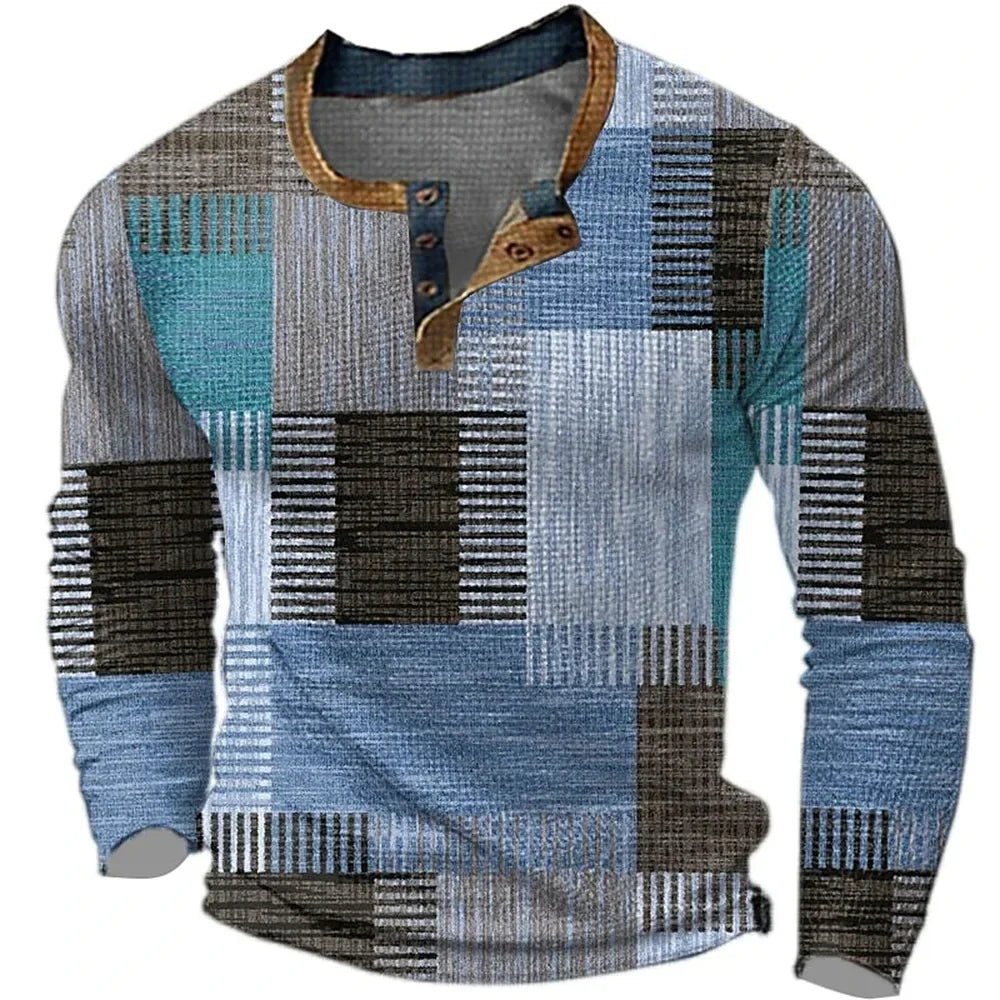 Ignazio - Camiseta Henley Con Diseño De Bloques De Color y Patchwork