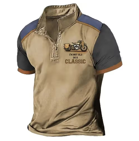 Scholte - Camiseta Polo Clásica de Motociclismo Con Medios Cremallera