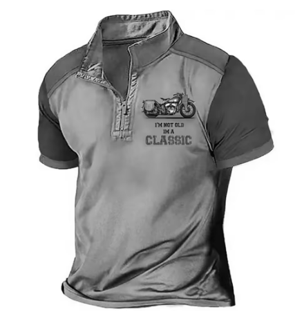 Scholte - Camiseta Polo Clásica de Motociclismo Con Medios Cremallera