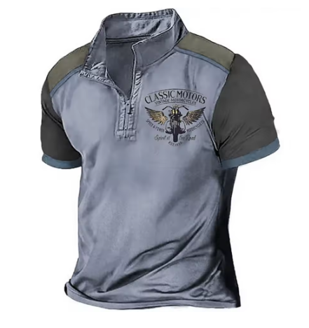 Scholte - Camiseta Polo Clásica de Motociclismo Con Medios Cremallera