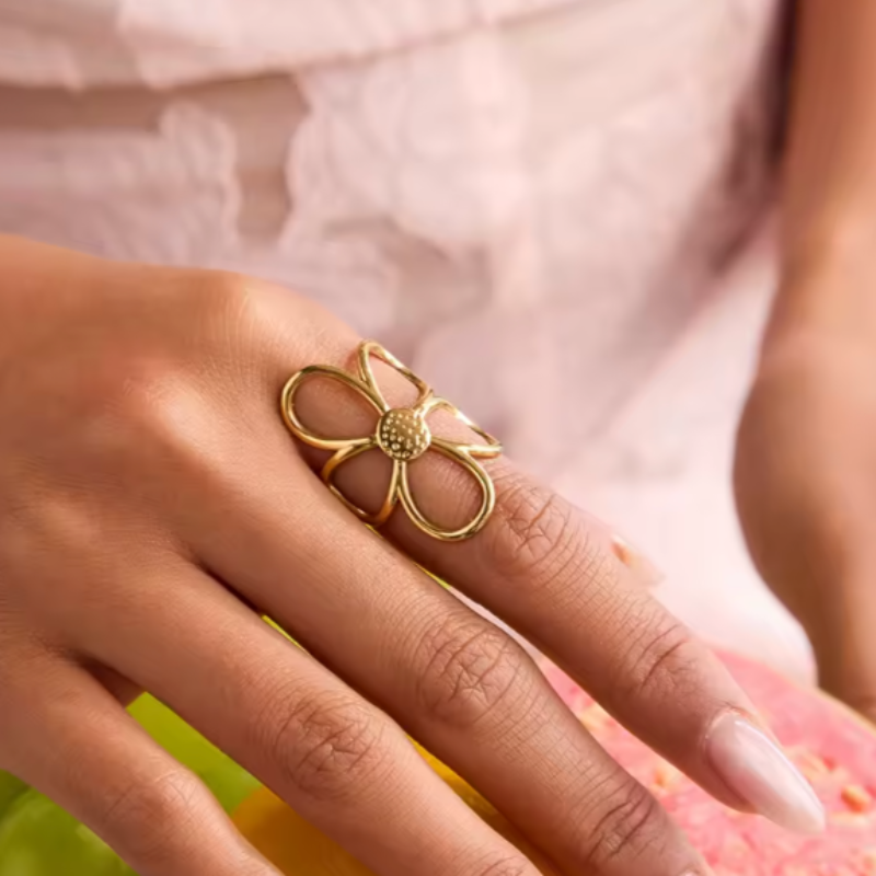 Meloni - Anillo Ajustable Inspirado En Una Margarita