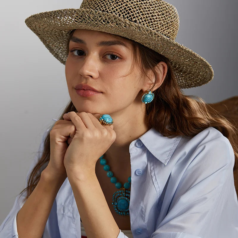 Maliya - Conjunto de Piedras Preciosas Turquesas