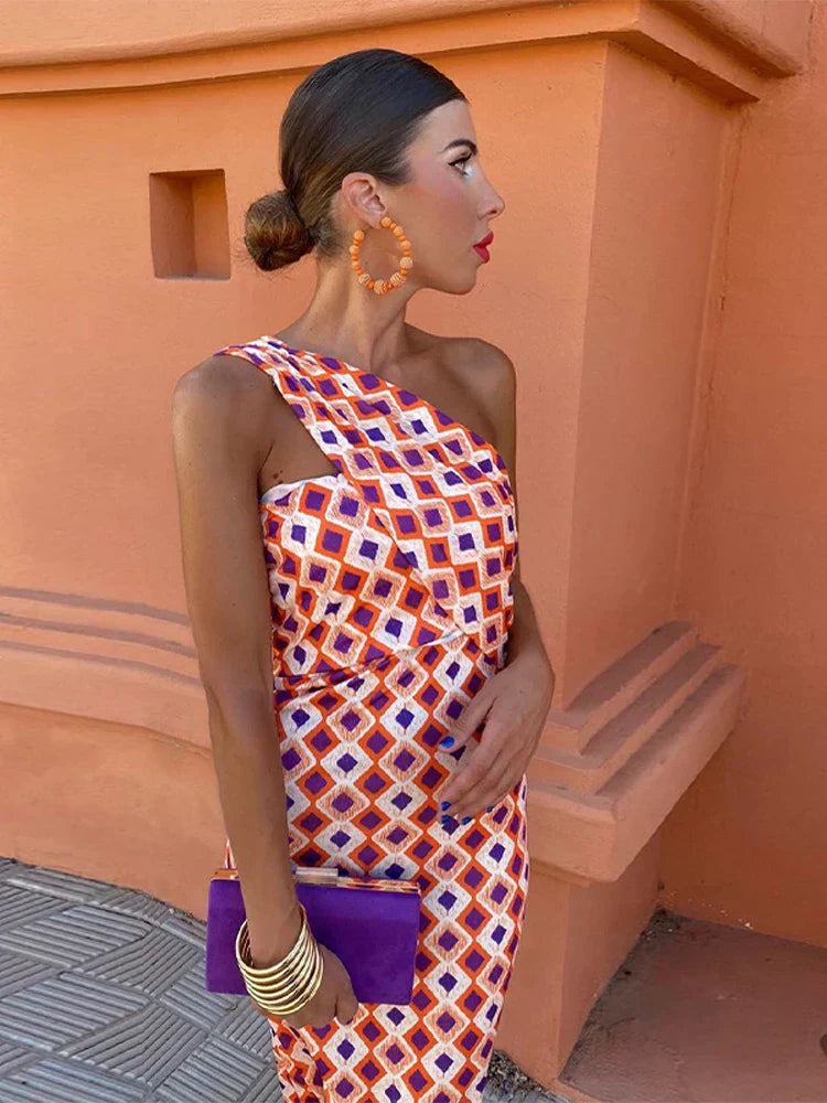 Svetlena - Elegante Vestido Largo Con Un Solo Hombro