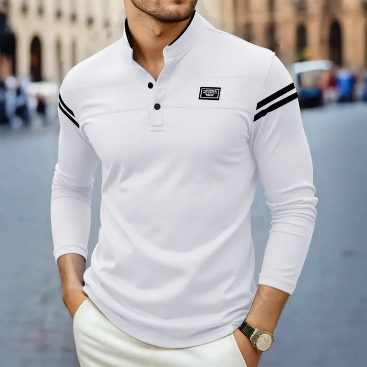 Grayson - Camisa Informal De Manga Larga Con Rayas En Los Hombros