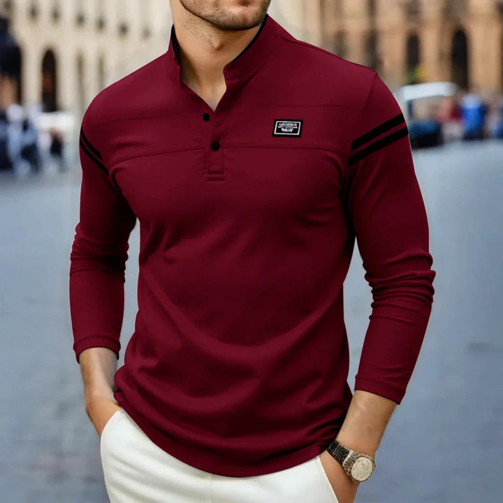 Grayson - Camisa Informal De Manga Larga Con Rayas En Los Hombros