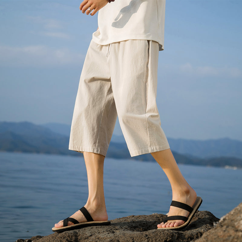 Nelson - Pantalones Cortos Elegantes E Algodón Y Lino