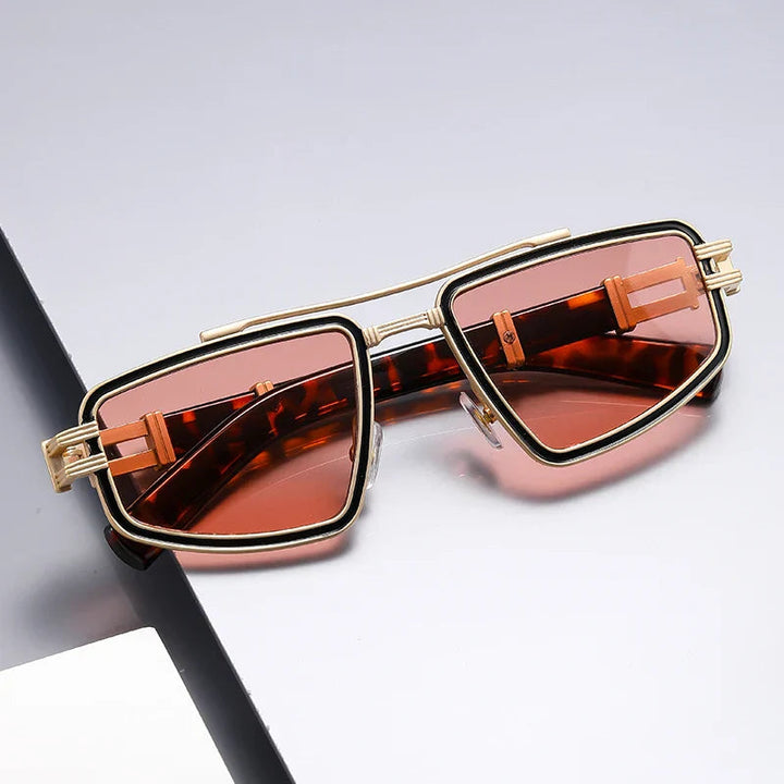 Jerold - Gafas de sol con Montura Metálica Estrecha y Geométrica