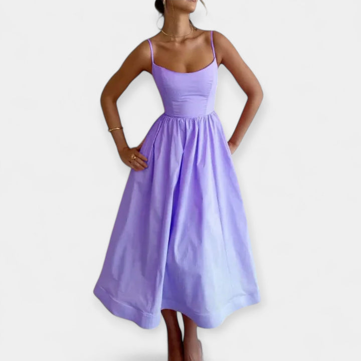 Shelley - Minivestido Con Cuello Redondo y Tirantes