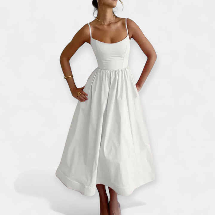 Shelley - Minivestido Con Cuello Redondo y Tirantes