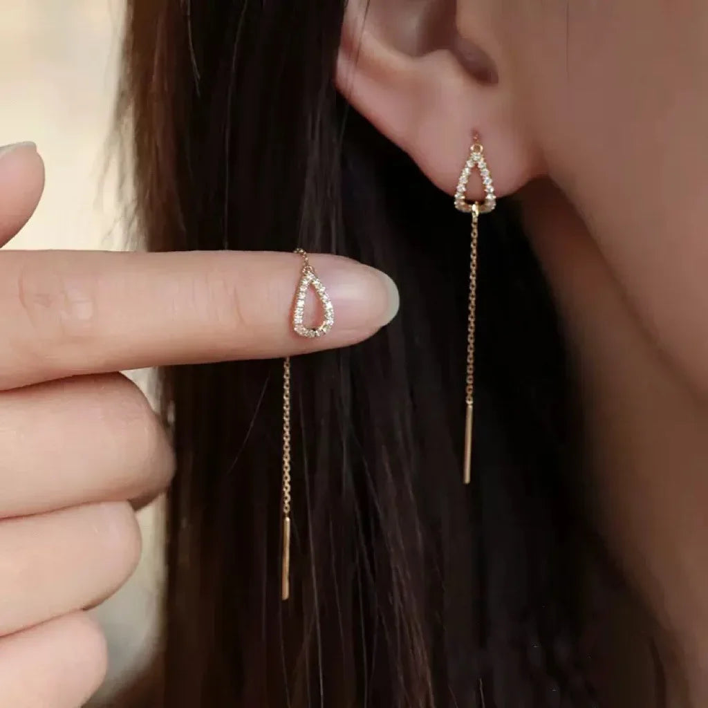 Soazig - Pendientes Largos Con Forma De Gota