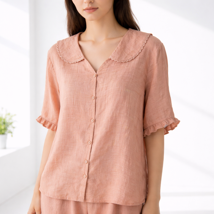 Meygan - Blusa Con Cuello Peter Pan