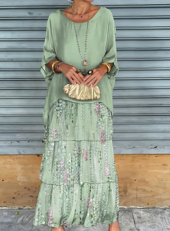 Leona - Maxivestido Holgado Con Cuello Redondo
