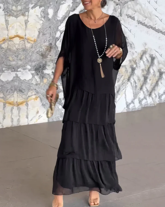 Leona - Maxivestido Holgado Con Cuello Redondo