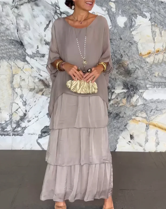 Leona - Maxivestido Holgado Con Cuello Redondo