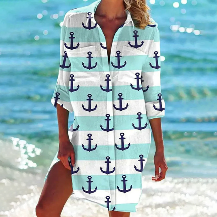 Elisabeta - Elegante Vestido Con Estampado Gráfico