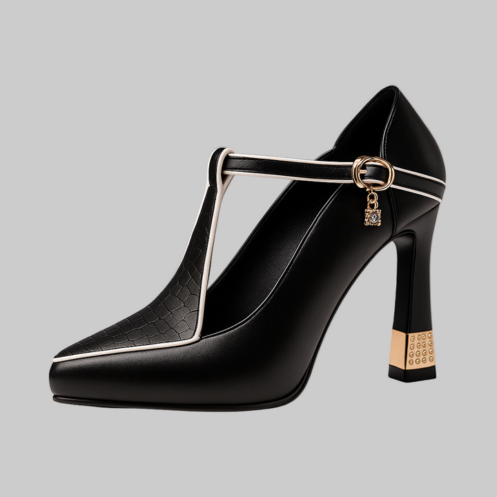 Avitia - Zapatos De Tacón Alto Con Correa En T y Hebilla