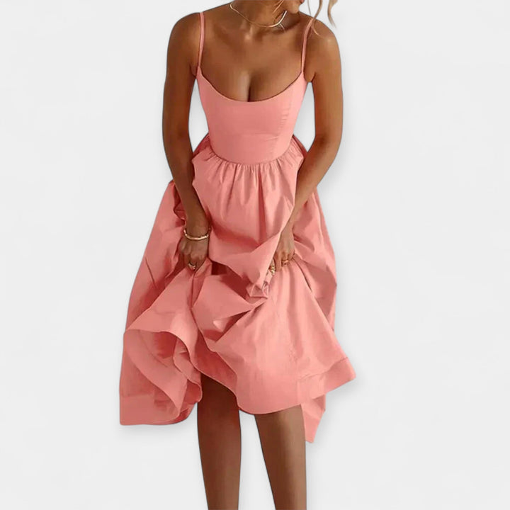 Shelley - Minivestido Con Cuello Redondo y Tirantes