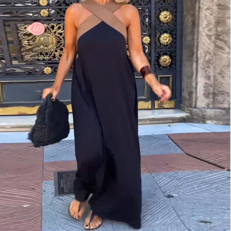 Giana - Elegante Vestido Sin Espalda Con Cuello Cruzado