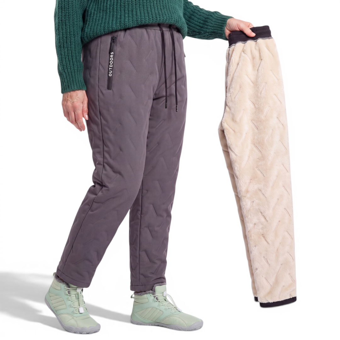 Aysun - Pantalones con forro polar y cordón en la cintura