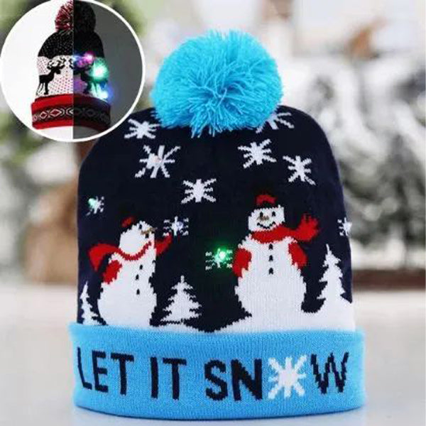 MerryGlow - Gorro Navideño de Punto con Luces