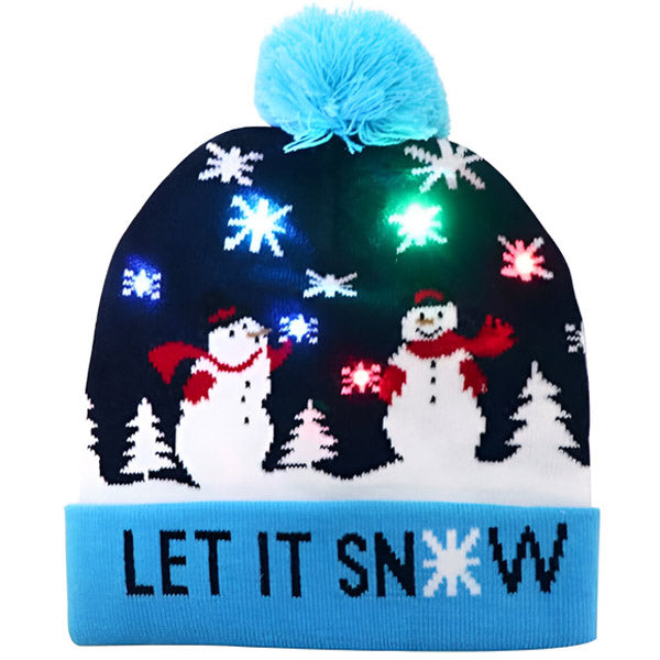 MerryGlow - Gorro Navideño de Punto con Luces