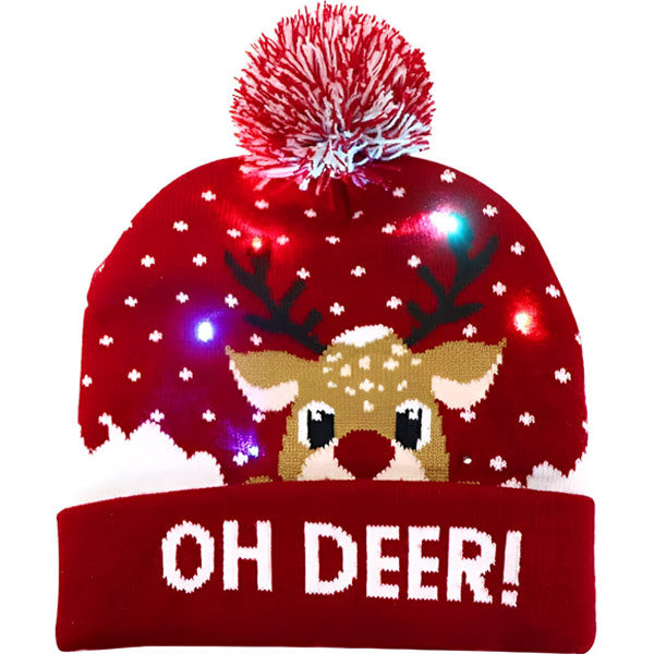 MerryGlow - Gorro Navideño de Punto con Luces