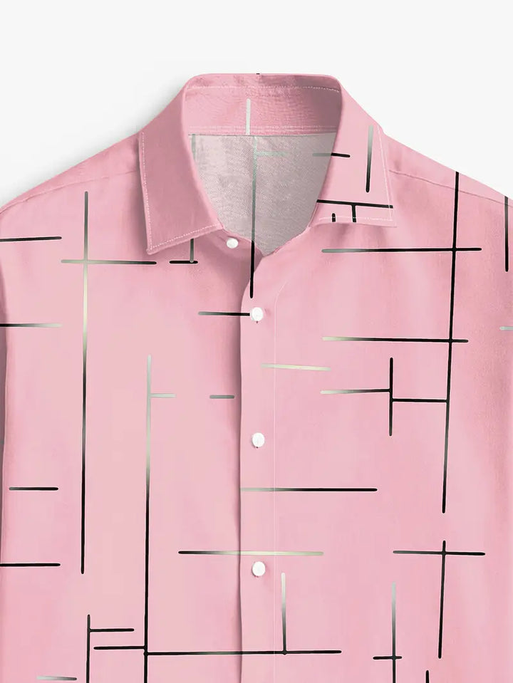 Nerio - Camisa De Manga Larga Con Estampado Geométrico