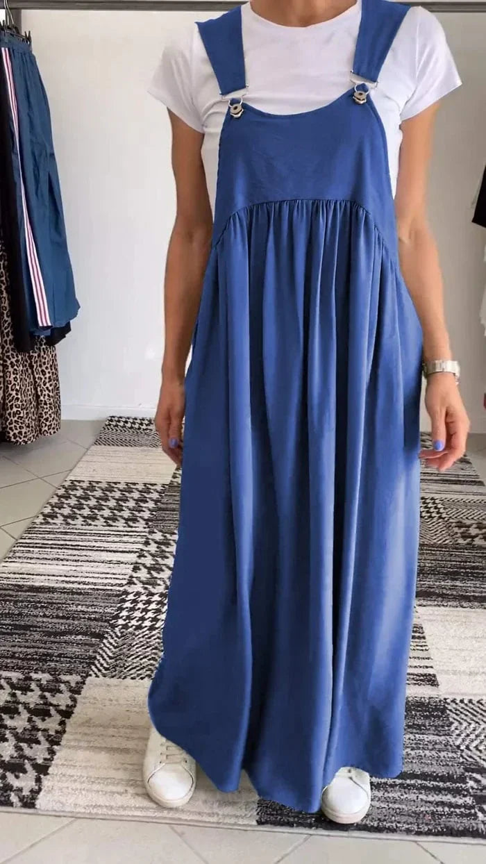 Regla - Vestido Holgado De Algodón Y Lino Con Tirantes