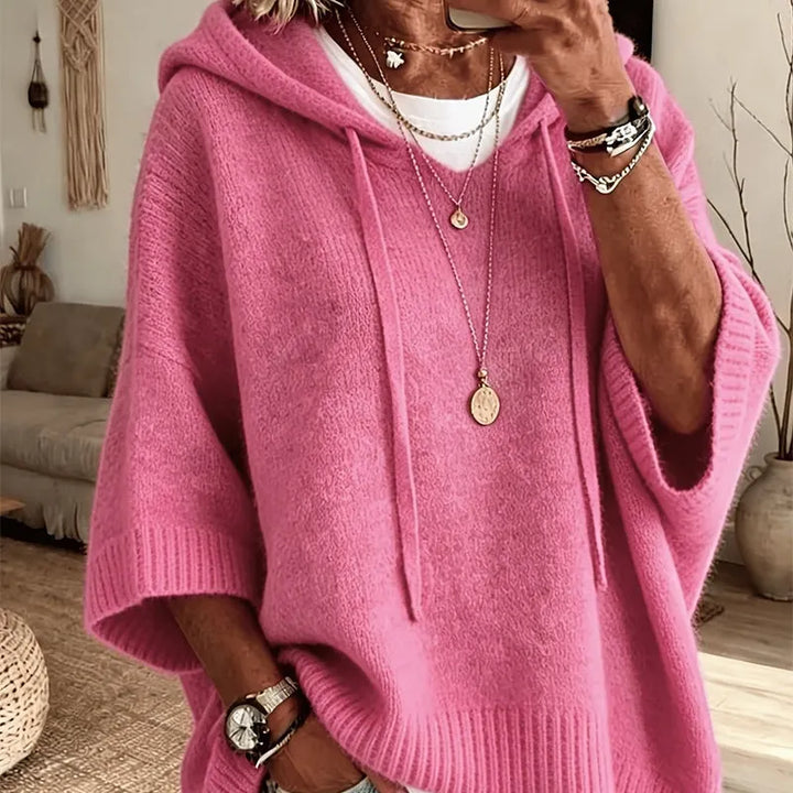 Kinala - Sudadera De Punto De Gran Tamaño Con Capucha Y Cordón
