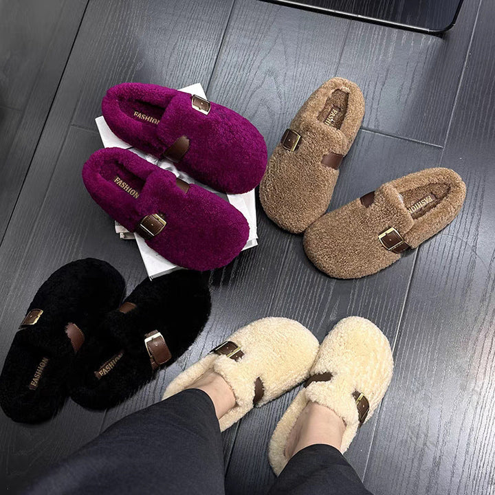Zilvia - Zapatos Cálidos De Lana De Cordero Estilo Hada