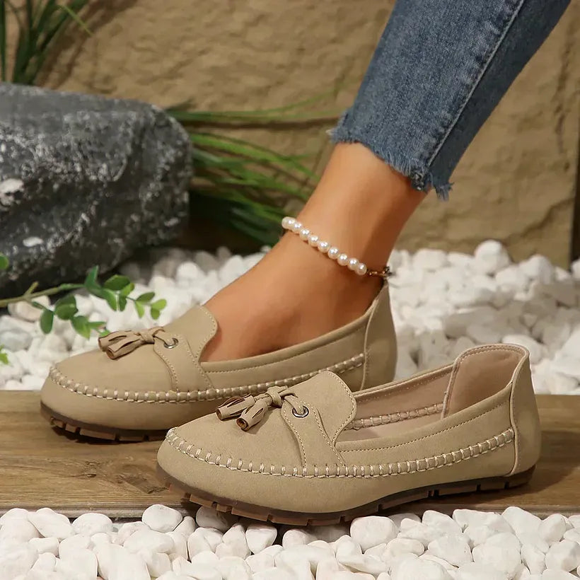 Patamon - Mocasines Cómodos Con Suaves Lazos De Estilo Vintage