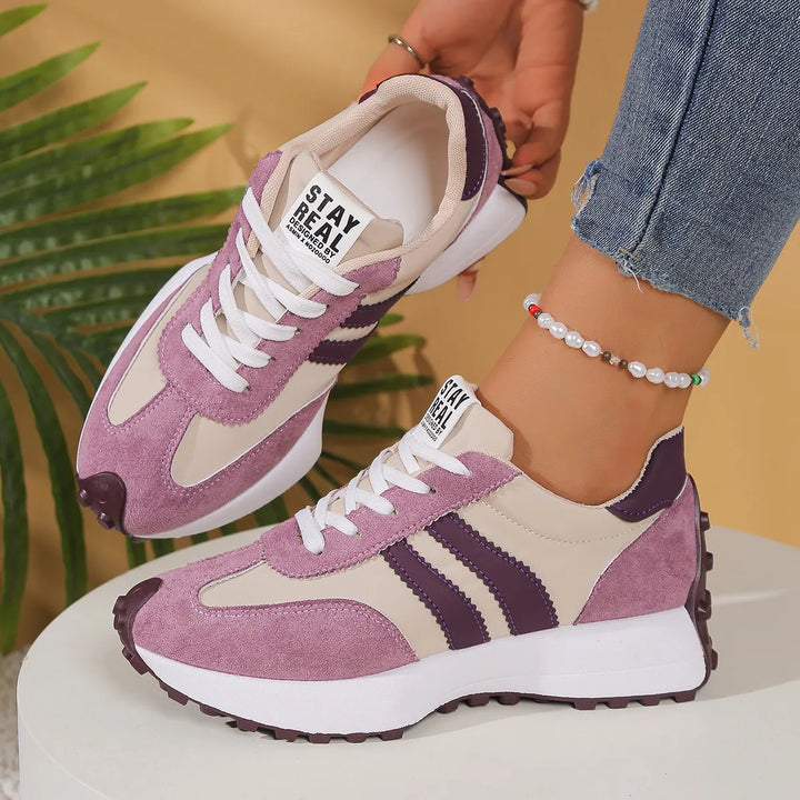 Lariesa - Zapatillas Con Cierre de Cordones y Rayas en Contraste