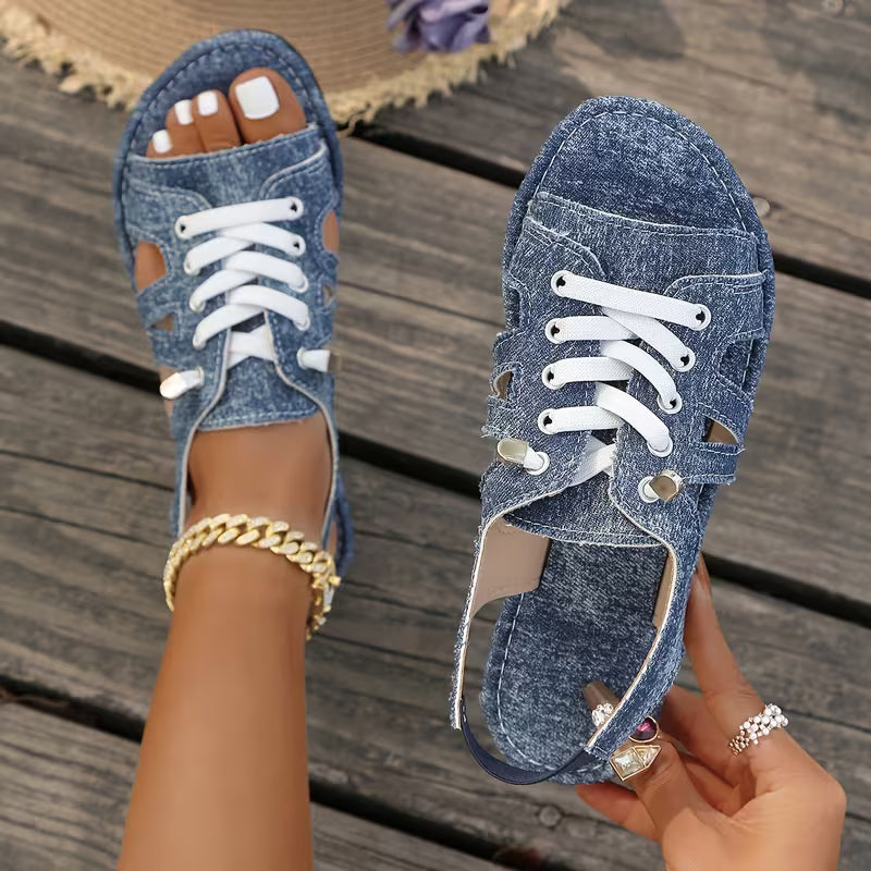 Samyn - Sandalias Planas de Estilo Bohemio