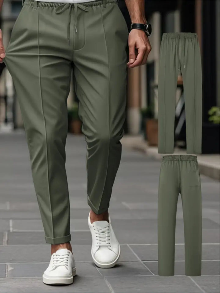 Crawford - Informal Ajuste Entallado Pantalones Con Cintura Elástica